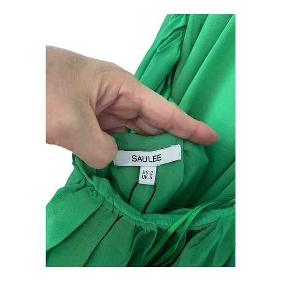 Sau Lee Giselle Gown Dress Cut Out Adjustable Strap Light Apple Green 2 - Picture 10 of 15